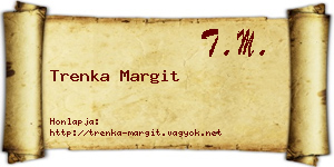 Trenka Margit névjegykártya